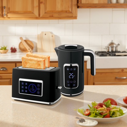 HOMCOM Rapid Boil Kettle and Toaster Set Crumb Tray