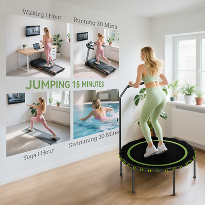 SPORTNOW Foldable Fitness Trampoline Rebounder with Handle