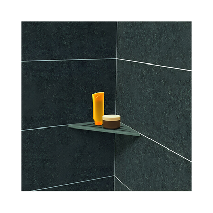 Aluminium Shower Shelf Corner 90° | No-Drill Tile-In Bathroom Storage | 1.5mm Thick with Drain Holes