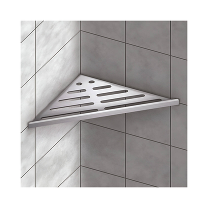 Aluminium Shower Shelf Corner 90° | No-Drill Tile-In Bathroom Storage | 1.5mm Thick with Drain Holes