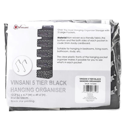 VINSANI 5TIER BLACK HANGING ORGANISER 1010282