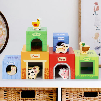 SOKA Stacking Cubes-6 Friends in Farm 0000269