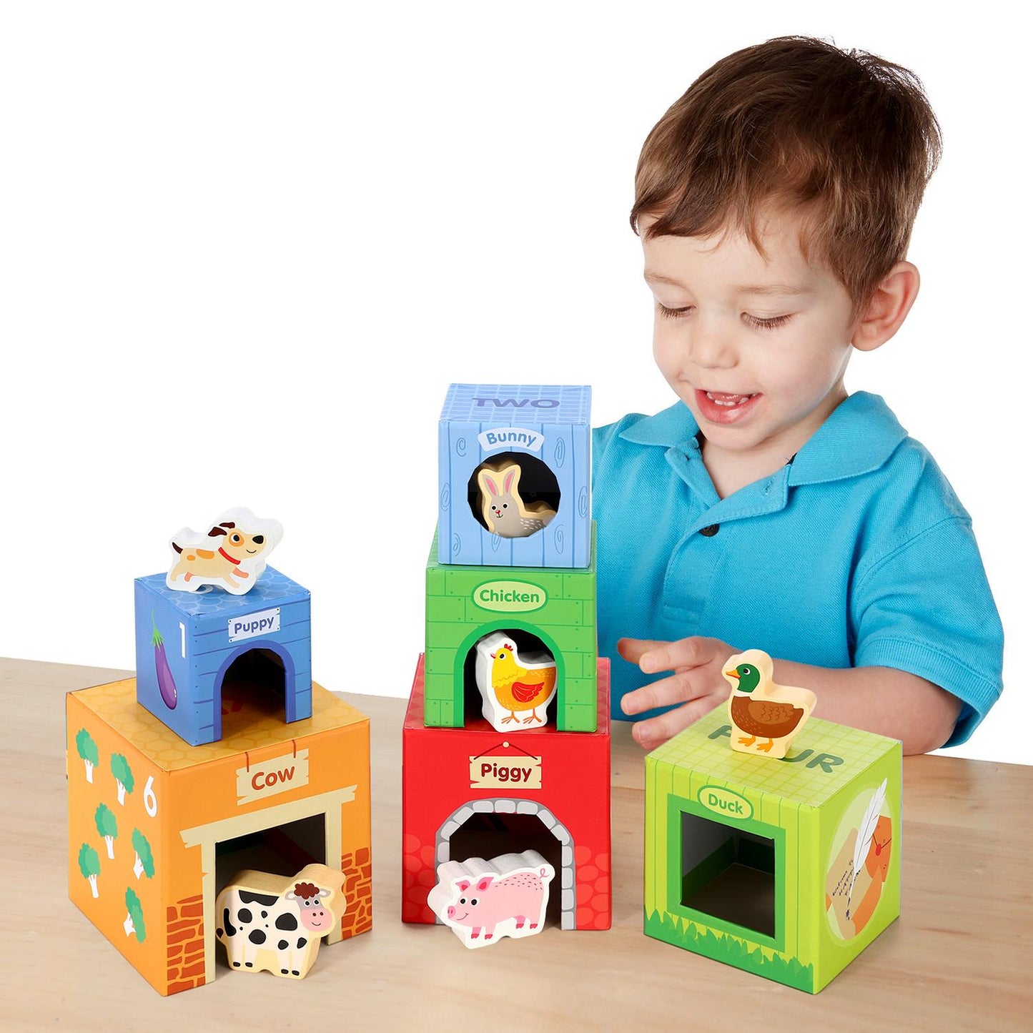 SOKA Stacking Cubes-6 Friends in Farm 0000269