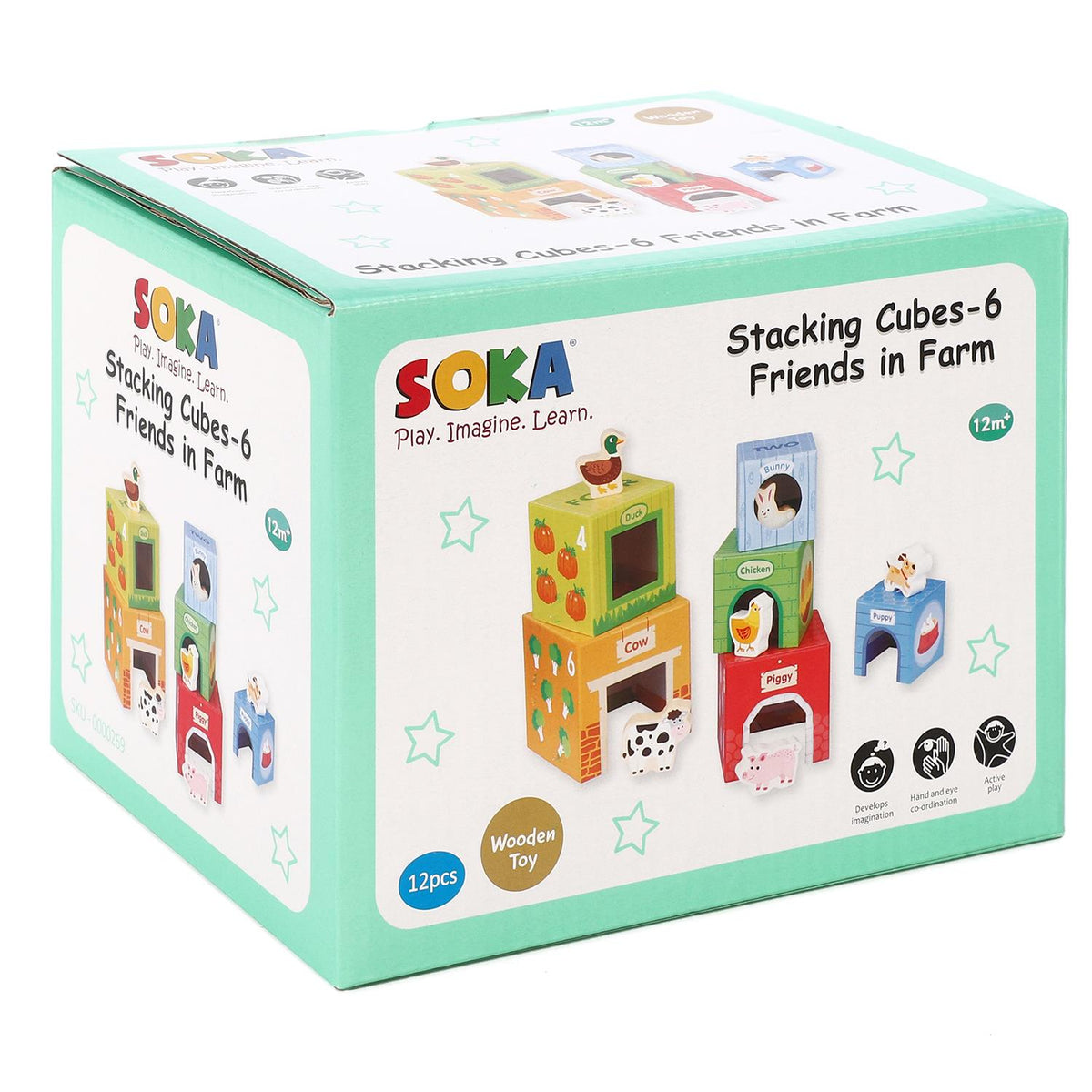 SOKA Stacking Cubes-6 Friends in Farm 0000269