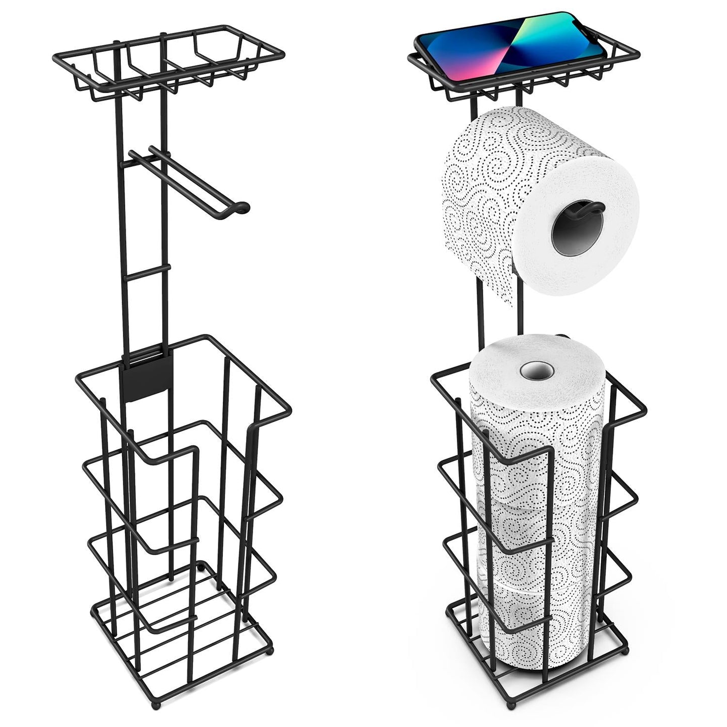 Vinsani Metal Toilet Roll Holder & Storage