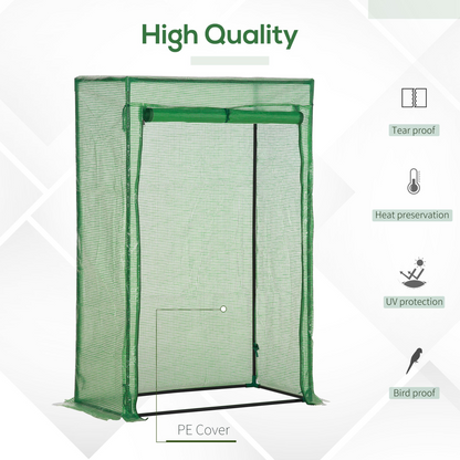 100 x 50 x 150cm Greenhouse Steel Frame PE Cover with Roll-up Door Outdoor