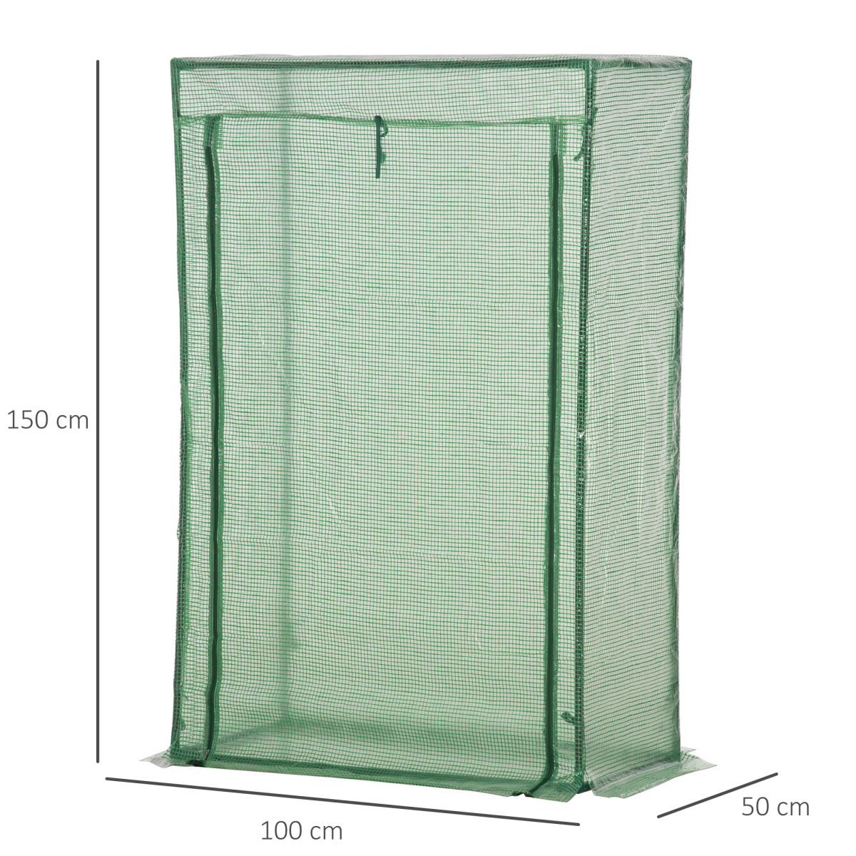 100 x 50 x 150cm Greenhouse Steel Frame PE Cover with Roll-up Door Outdoor