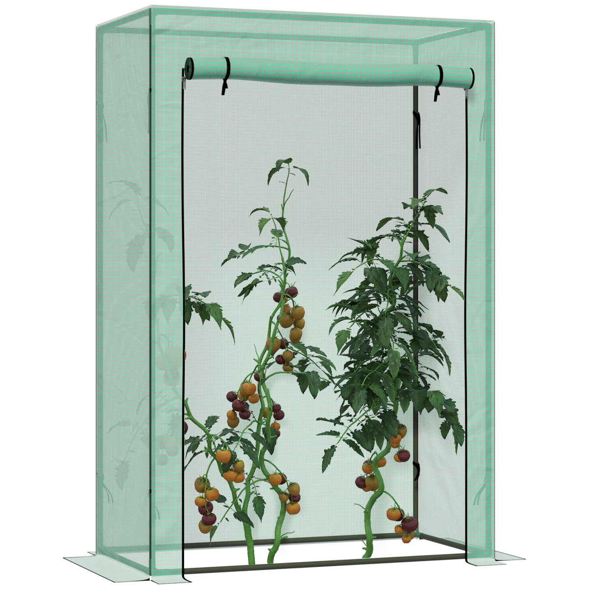 100 x 50 x 150cm Greenhouse Steel Frame PE Cover with Roll-up Door Outdoor