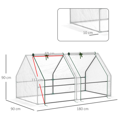 Greenhouse Steel Frame Green Plant Grow Vegetable Flower Zipper Door Cover