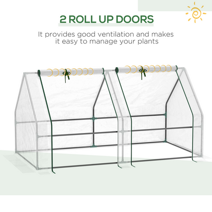 Greenhouse Steel Frame Green Plant Grow Vegetable Flower Zipper Door Cover