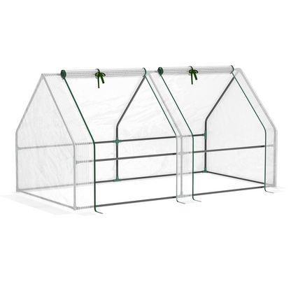 Greenhouse Steel Frame Green Plant Grow Vegetable Flower Zipper Door Cover