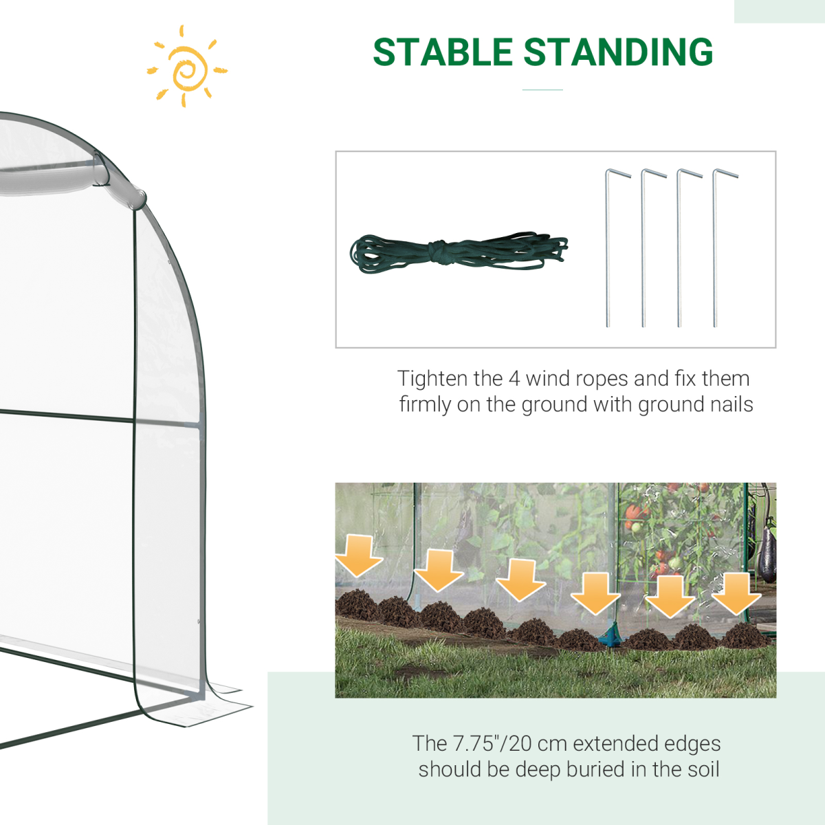 Walk in Transparent Greenhouse, Steel Frame