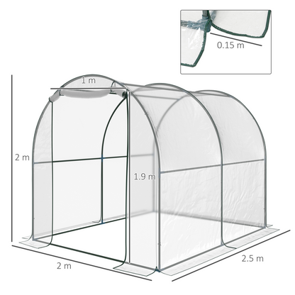 Walk in Transparent Greenhouse, Steel Frame