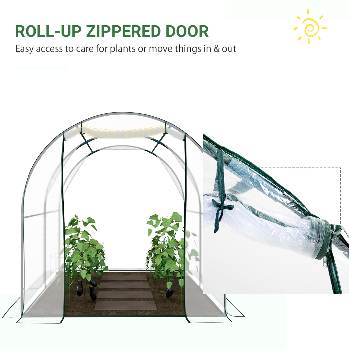Walk in Transparent Greenhouse, Steel Frame