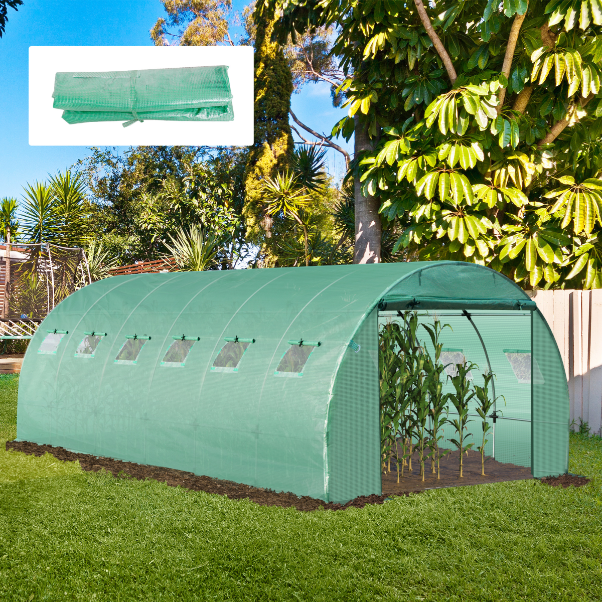 Greenhouse Replacement Cover Winter Garden PE Cover Walk-in Greenhouse