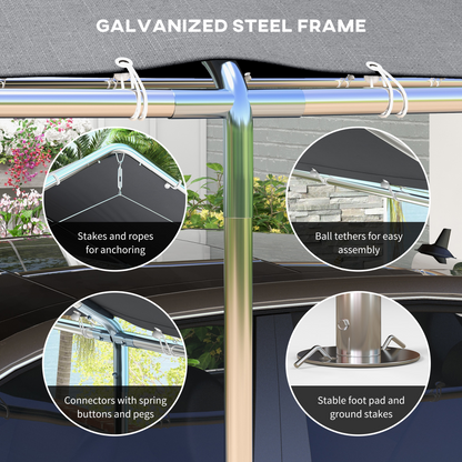 3m x 6m Heavy Duty Galvanized Steel Frame Canopy Vehicle Shelter