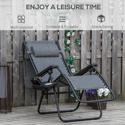 Steel Frame Zero Gravity Outdoor Garden Deck Chair with Canopy