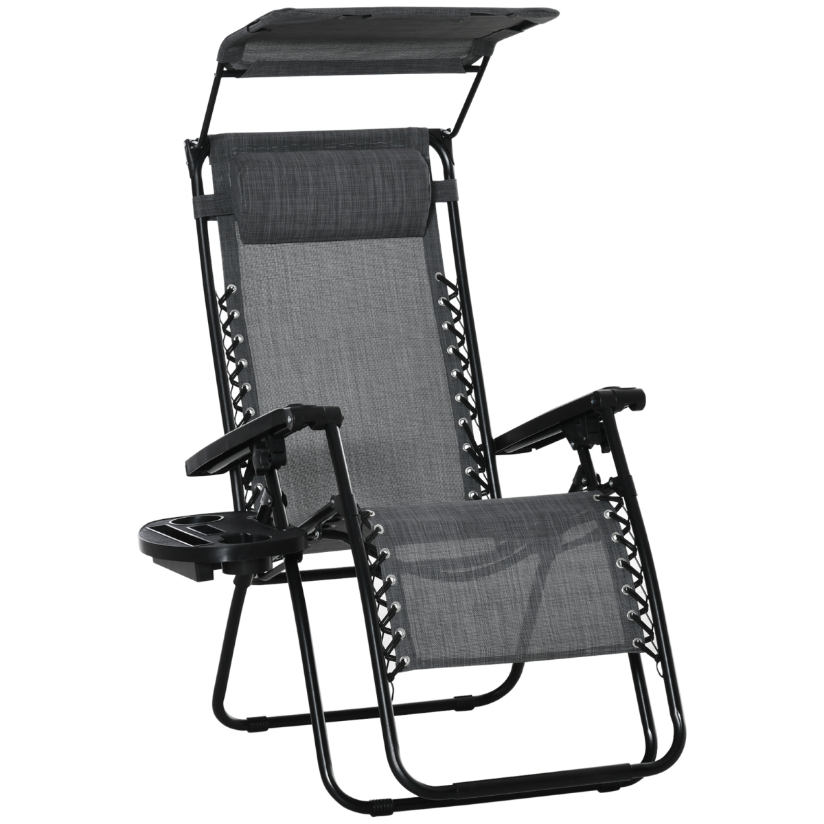 Steel Frame Zero Gravity Outdoor Garden Deck Chair with Canopy
