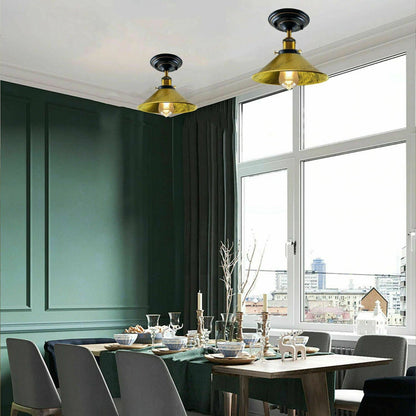 Retro Industrial Ceiling Light Fitting Metal Cone Shape Shade Indoor Lighting