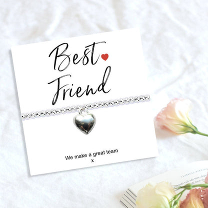 Best Friend Stretch Beaded Bracelet & Message Card