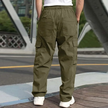 New Style Amazon Men's Cargo Pants Loose Straight Leg Casual Sports Trousers Working Men's Pocket Pants European And American