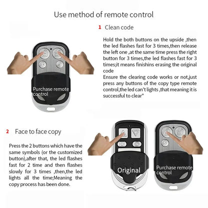 1PCS 433MHZ 4 Buttons Clone Fixed Learning Rolling Code Universal Garage Door Opener Remote Control Duplicator Garage