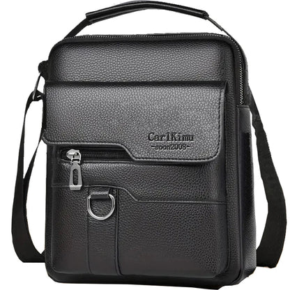 Multi-purpose men's shoulder bag for work, PU crossbody briefcase with handle, professional casual daypack