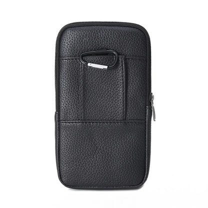 Men Waist Bag Mobile Phone Bag Outdoor PU Leather Wearable Belt Sports Waterproof Small Hanging Bag Business Leisure Coin Purse