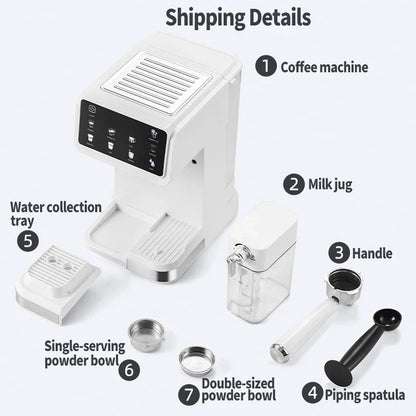Multifunctional fancy coffee machine,Automatic milk frothing and cleaning functions,Cold/Hot Extraction ,Intelligent color scree