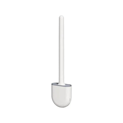 Toilet Brush Water Leak Proof With base Silicone Wc Flat Head Flexible Soft Bristles Brush with Quick Drying Holder Set