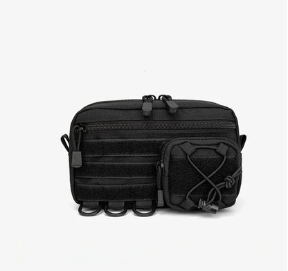 Tactical Molle Horizontal Admin Pouch with Front Drawstring Pocket EMT Pouch EDC Utility Orgaznier Bag Hunting Fanny Pack
