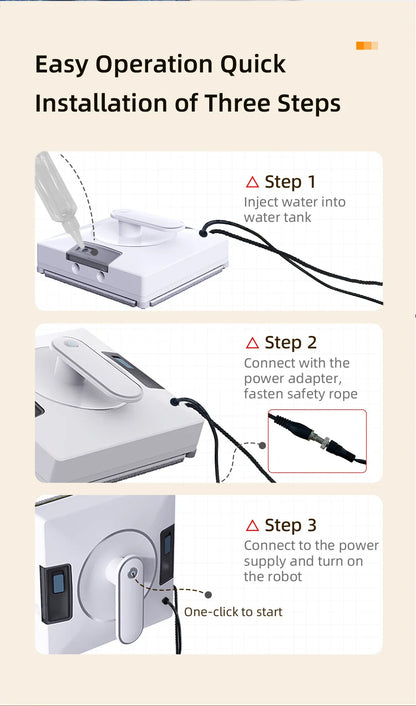 Robot Window Cleaner Liectroux YW509, 4-Way Water Spray,Home Glass Floor Window Robot Vacuum Cleaner,Strong Vacuum,Smart Memory