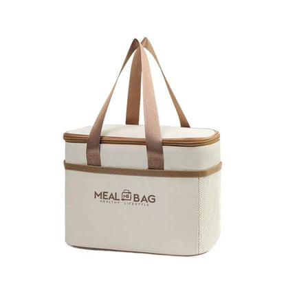 Large Capacity Tote Bento Insulated Lunch Bag Picnic Food Box Storage Ice Cooler Thermal Bag Portable Handheld Insulation Bags