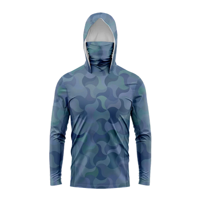 Men Hood Fishing Shirt long sleeve fishing t shirt uv protection Fishing Apparel
