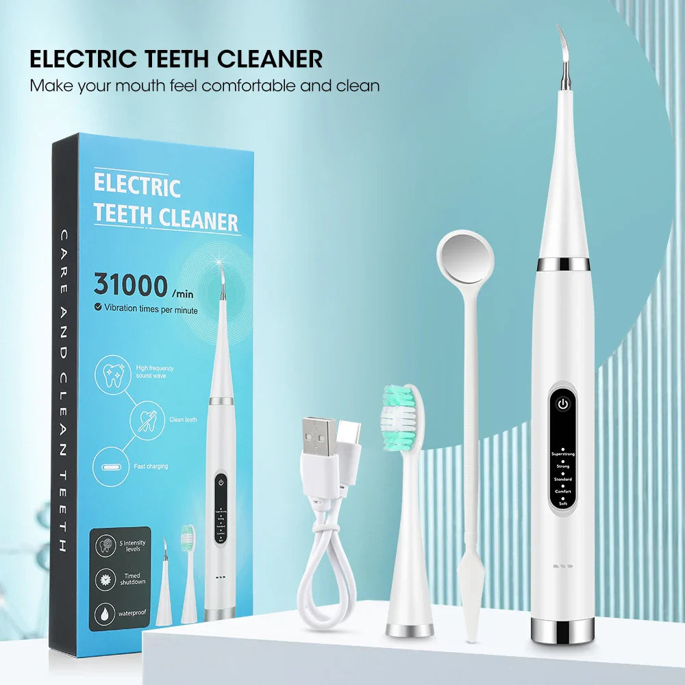 Electric Dental Scaler For Teeth Tartar Stain Tooth Calculus Remover Electric Teeth Plaque Cleaner Dental Stone Removal