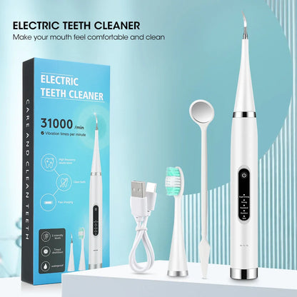 Electric Dental Scaler For Teeth Tartar Stain Tooth Calculus Remover Electric Teeth Plaque Cleaner Dental Stone Removal