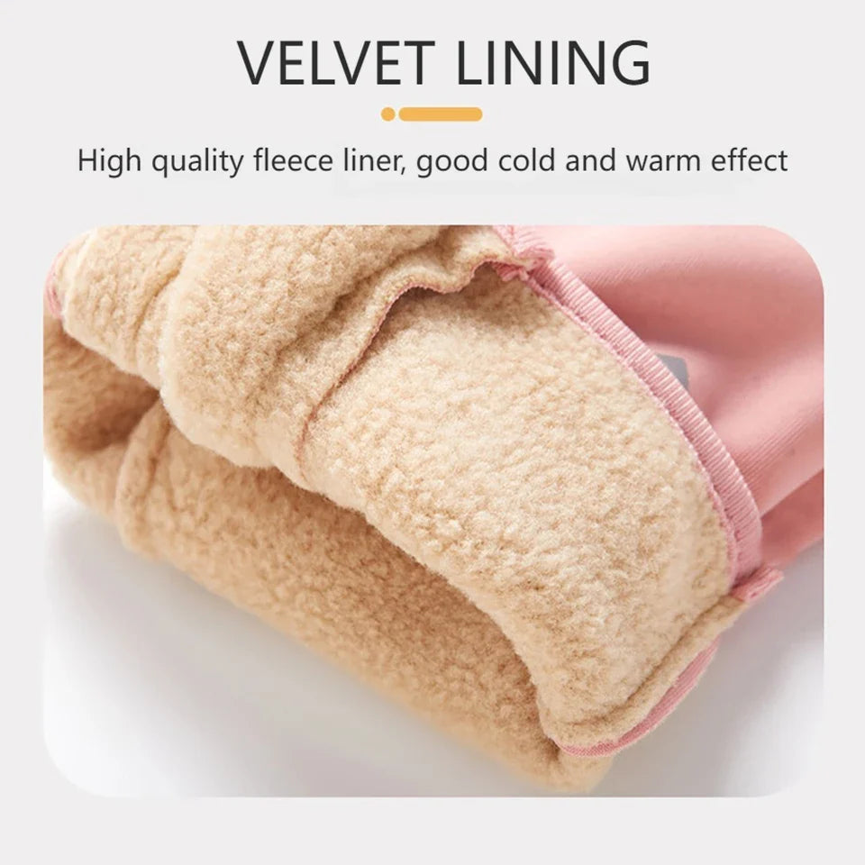 GTUBIKE Kids Winter Gloves Thicken Plus Velvet Cycling Riding Mittens Warm Waterproof Children Bicycle Gloves for Boys Girls