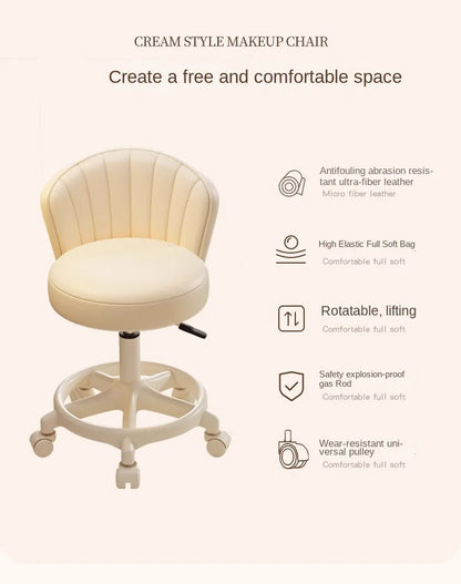 Ins Style Desk Chair Swivel Rolling Chair With Footrest Adjustable Height Home Computer Task Chair For Bedroom Make Up