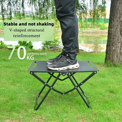 Portable Foldable Picnic Table, Lightweight Outdoor Camping & Beach Table with Hollow Edge, Hangable and Easy to Carry for Trave