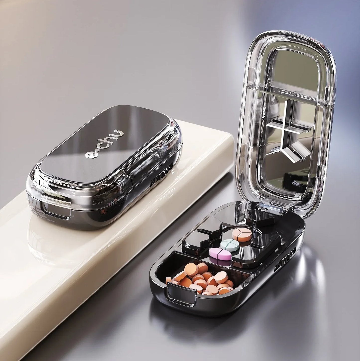 New Quartering Pill Cutter Storage Box Portable Drug Tablet Medicine Dustproof Divider Organizer Crusher Pill Cutter