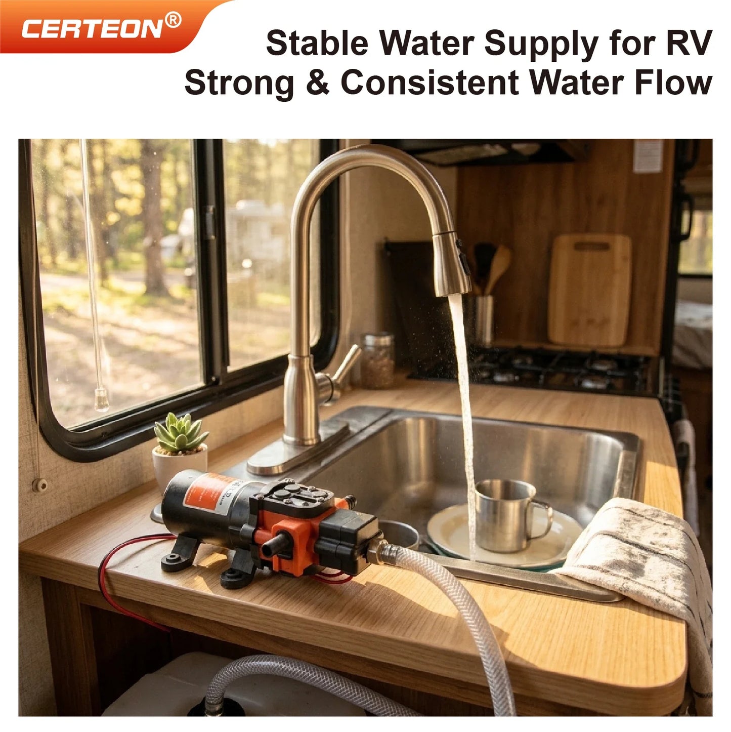 23C DC 12V/24V Micro Diaphragm Pump Self Priming Water Pump 5.6LPM 1.56A/0.78A High Pressure RV Marine Booster Pump
