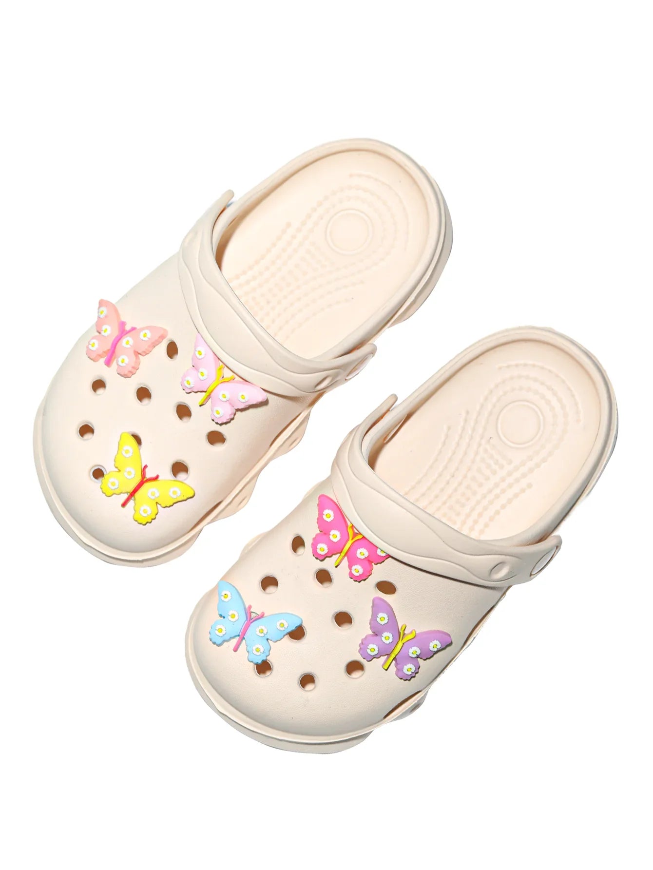 Comfortable and lightweight girls' clogs, can be worn in all seasons, exquisite butterfly shoes,summer hot beach shoes 1214