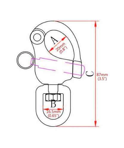 Swivel Eye Snap Shackle Quick Release Bail Rigging Sailing Boat Marine 316 Stainless Steel Clip