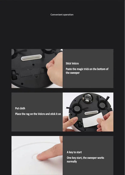 NEW USB Sweeping Robot Vacuum Cleaner Mopping 3 In 1 Smart Wireless 1500Pa Dragging Cleaning Sweep Floor for Home Office