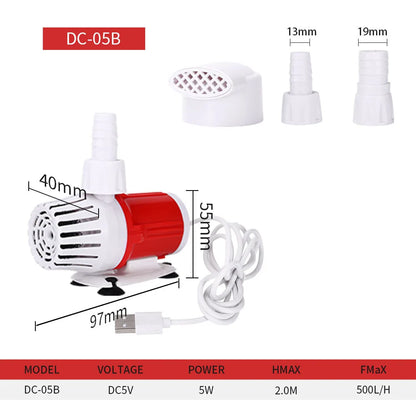 Silent Submersible Pump Fish Tank Side Suction Aquarium Water Pump Variable Frequency Water Pump For Indoor Bedroom Living Room