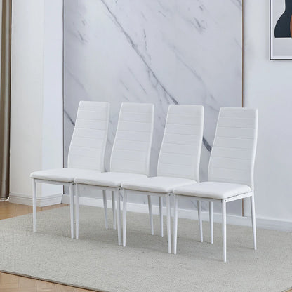 BonChoice Set of 2/4/6 Dining Chairs PU Leather/Velvet High Back With Metal Legs For Dining Room Kitchen Restaurant Office