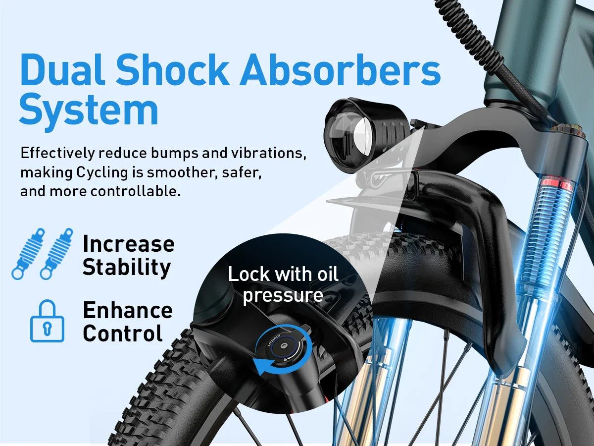 Aairsk GT300 Adult E-bike 250W Motor 36V 10Ah Battery Electric Bike 26 Inch Fat Tire E-Mountain bike Off-road Electric bicycle