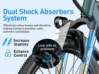 Aairsk GT300 Adult E-bike 250W Motor 36V 10Ah Battery Electric Bike 26 Inch Fat Tire E-Mountain bike Off-road Electric bicycle