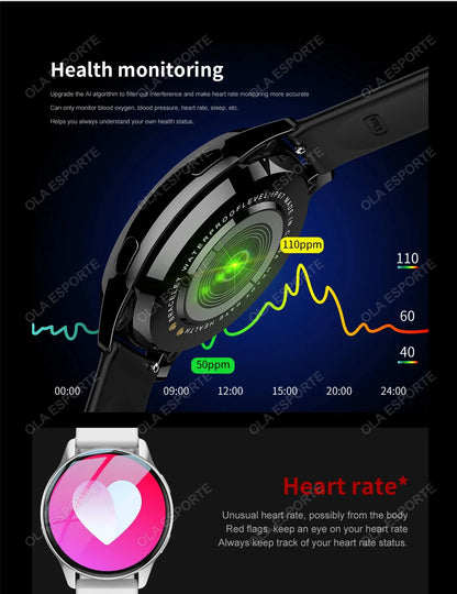 Smart Watch 1.32inch HD AMOLED Screen Bluetooth Call Health Monitor Smartwatch Men Women Fitness Sports Watches For Android IOS