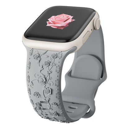 For Apple Watch Band 42mm 41mm 40 45mm 49mm 44mm Floral Engraved bracelet correa for iwatch series11 10 9 7 SE 6 8 Ultra 2 Strap